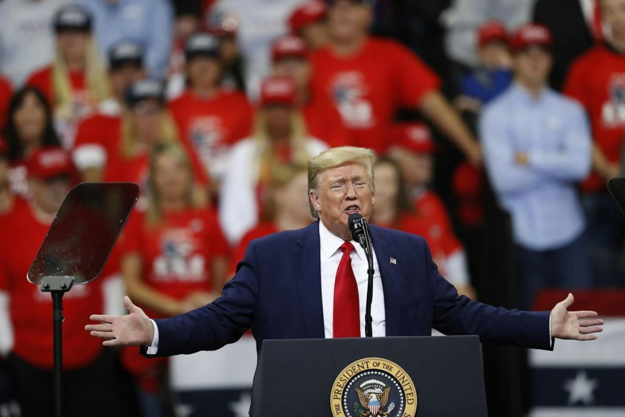 President Trump addressed his supporters in Minneapolis.