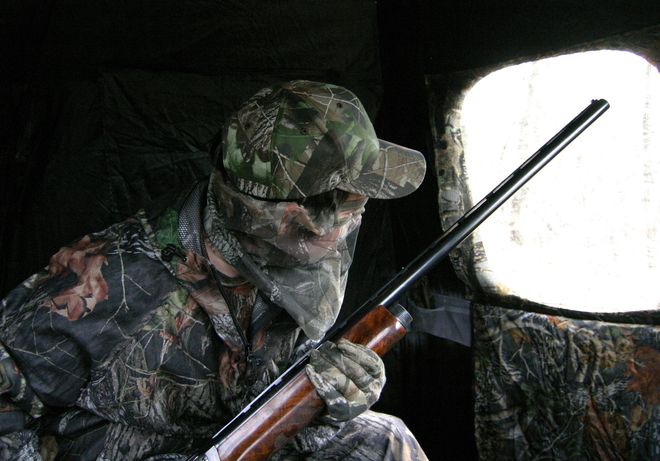 Star Tribune file photo A turkey hunter watches spring unfold while hunkered inside a hunting blind. bestmn2012 ORG XMIT: MIN2014042110575634 ORG XMIT: MIN1404221142310560