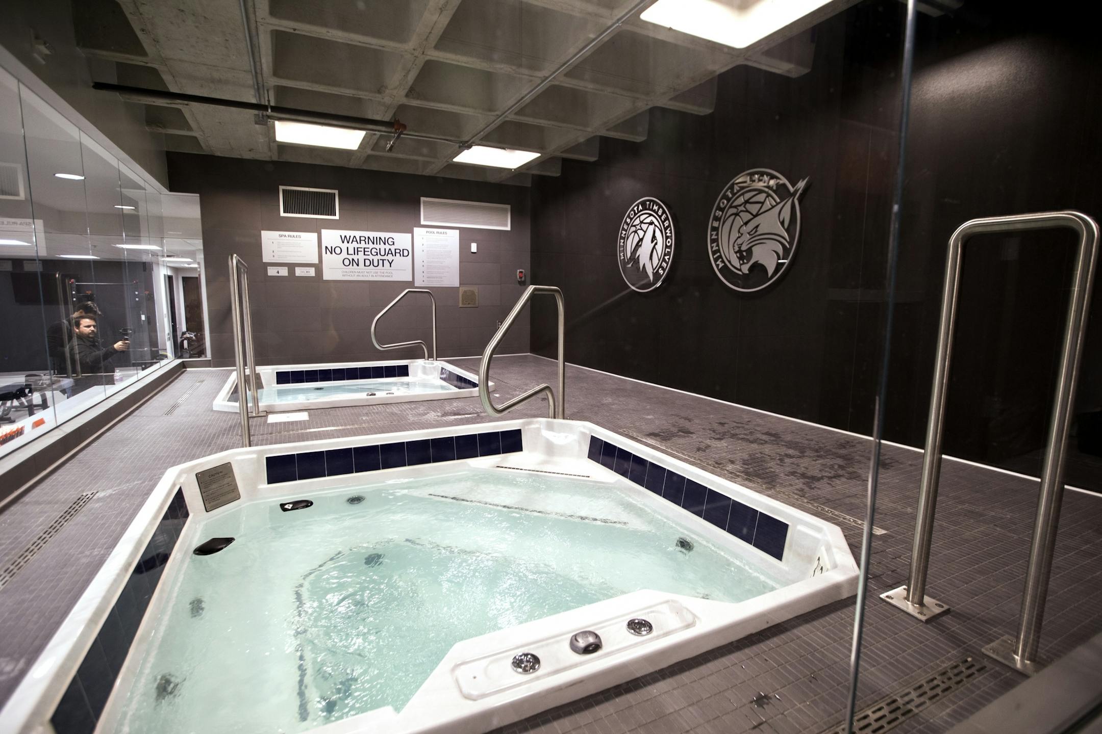 The whirlpools in the new training area.