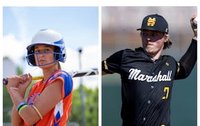 All-Minnesota Softball Player of the Year Carter Raymond of Randolph and All-Minnesota Baseball Team selection Owen Marsolek of Duluth Marshall are fi