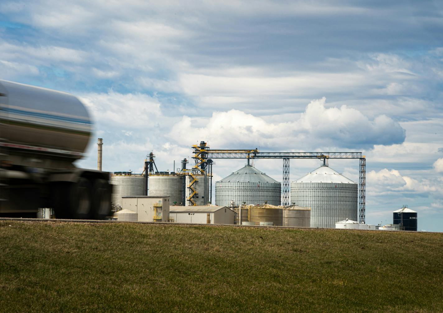 A tanker truck loaded with ethanol left Al-Corn Clean Fuel ethanol plant in Claremont, Minn., in April 2020. The EPA has refused to grant retroactive reductions in corn ethanol production quotas sought by many oil refiners.