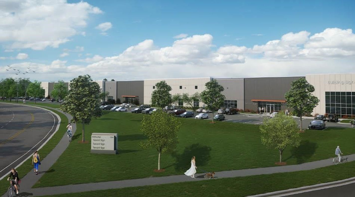 Opus Group is building an industrial project in Eden Prairie's Golden Triangle area. It expects to compete the speculative project by June 2021. Rendering: Opus Group.