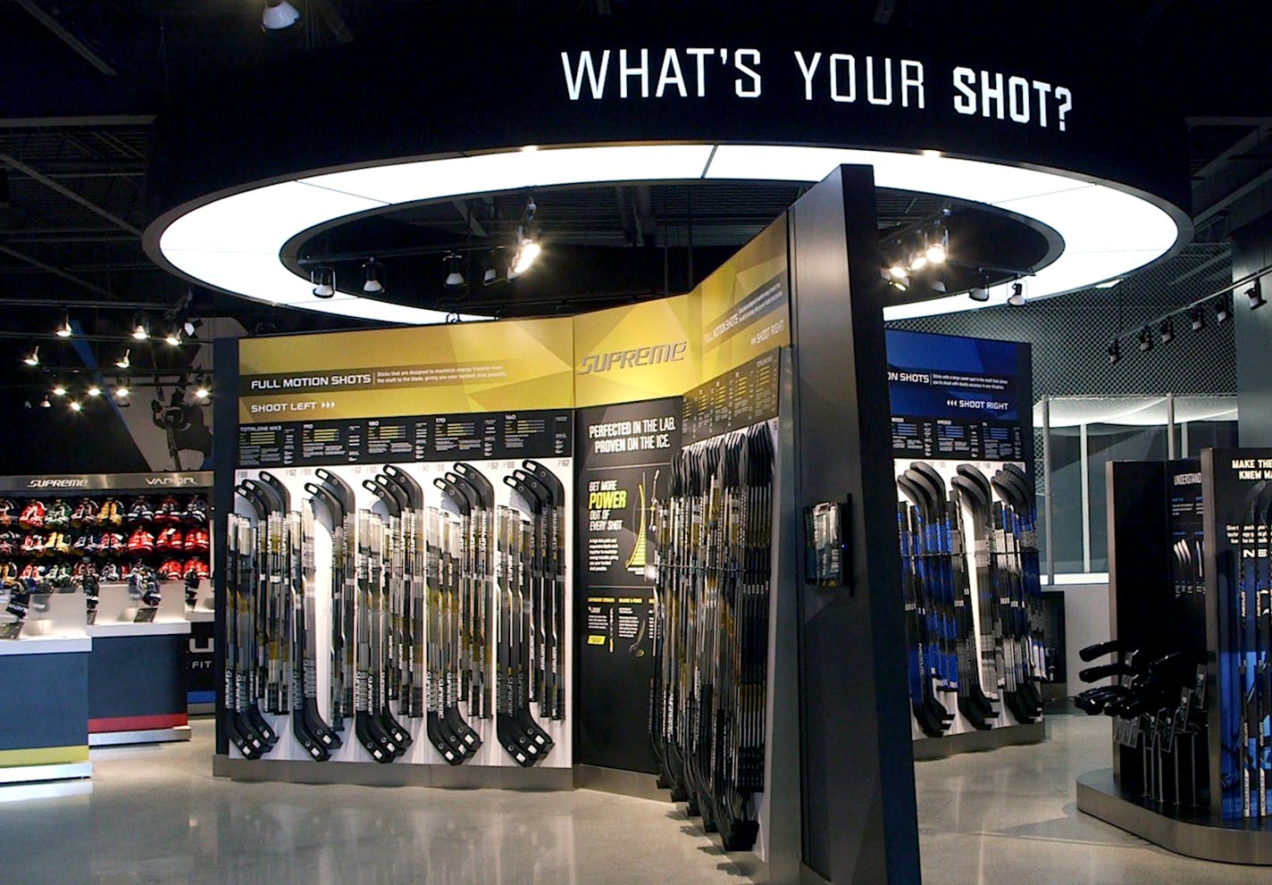 The store will allow customers to test out hockey equipment, such as skates, inside the store.