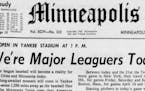 The Minneapolis Morning Tribune trumpeted the Twins’ first home opener in 1961.