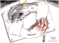 Editorial cartoon: A.I. vs. creatives