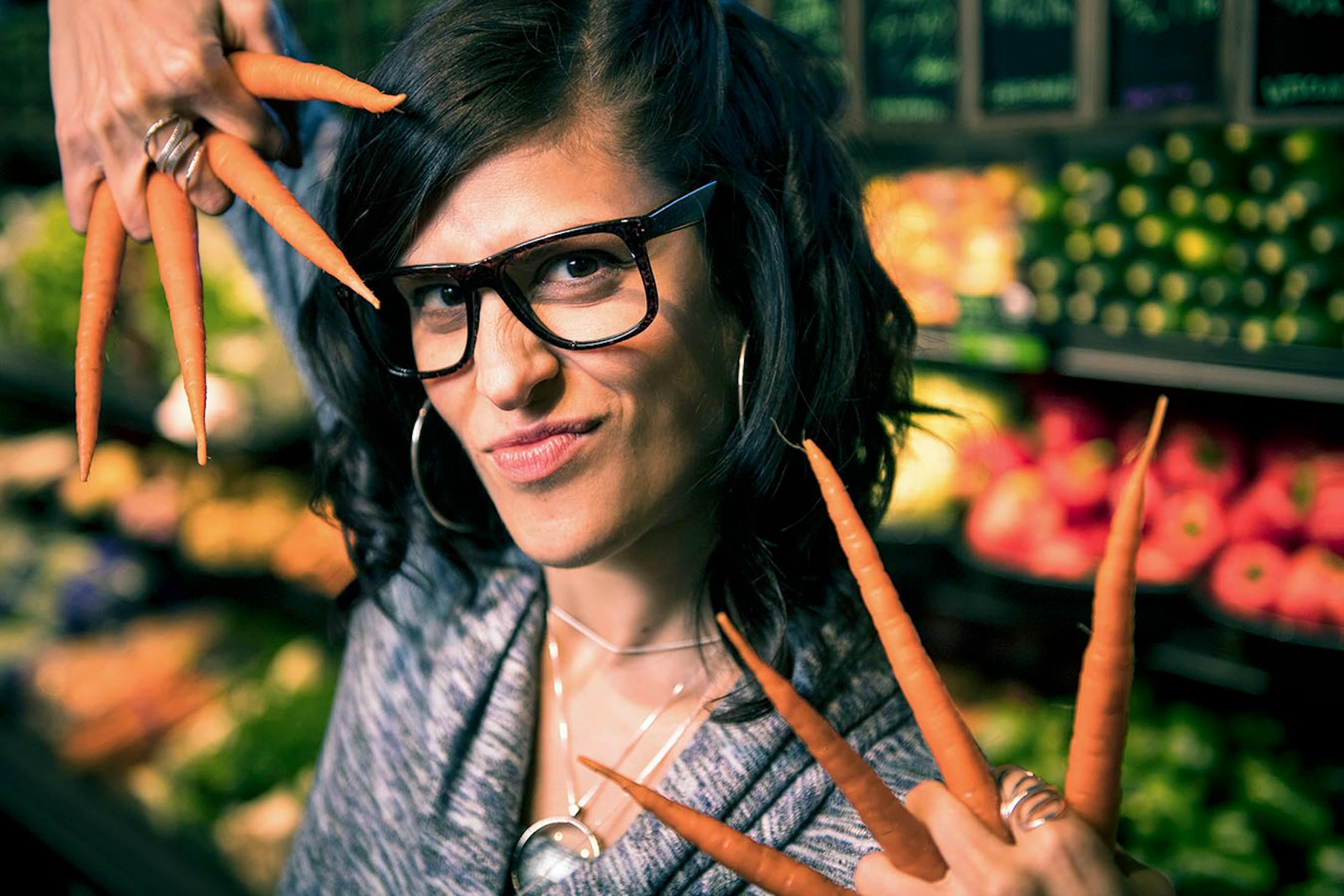 Dessa clowned around at the Wedge Community Co-op.