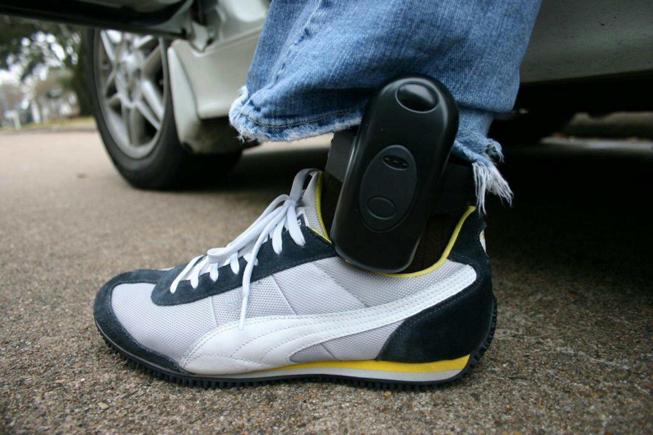 photos of the two-part Stalker Alert Victim Notification Device go with STALK1101.The photos were provided by the maker and owner of the device and the system that runs it, Satellite Tracking of People, based in Houston, Texas.