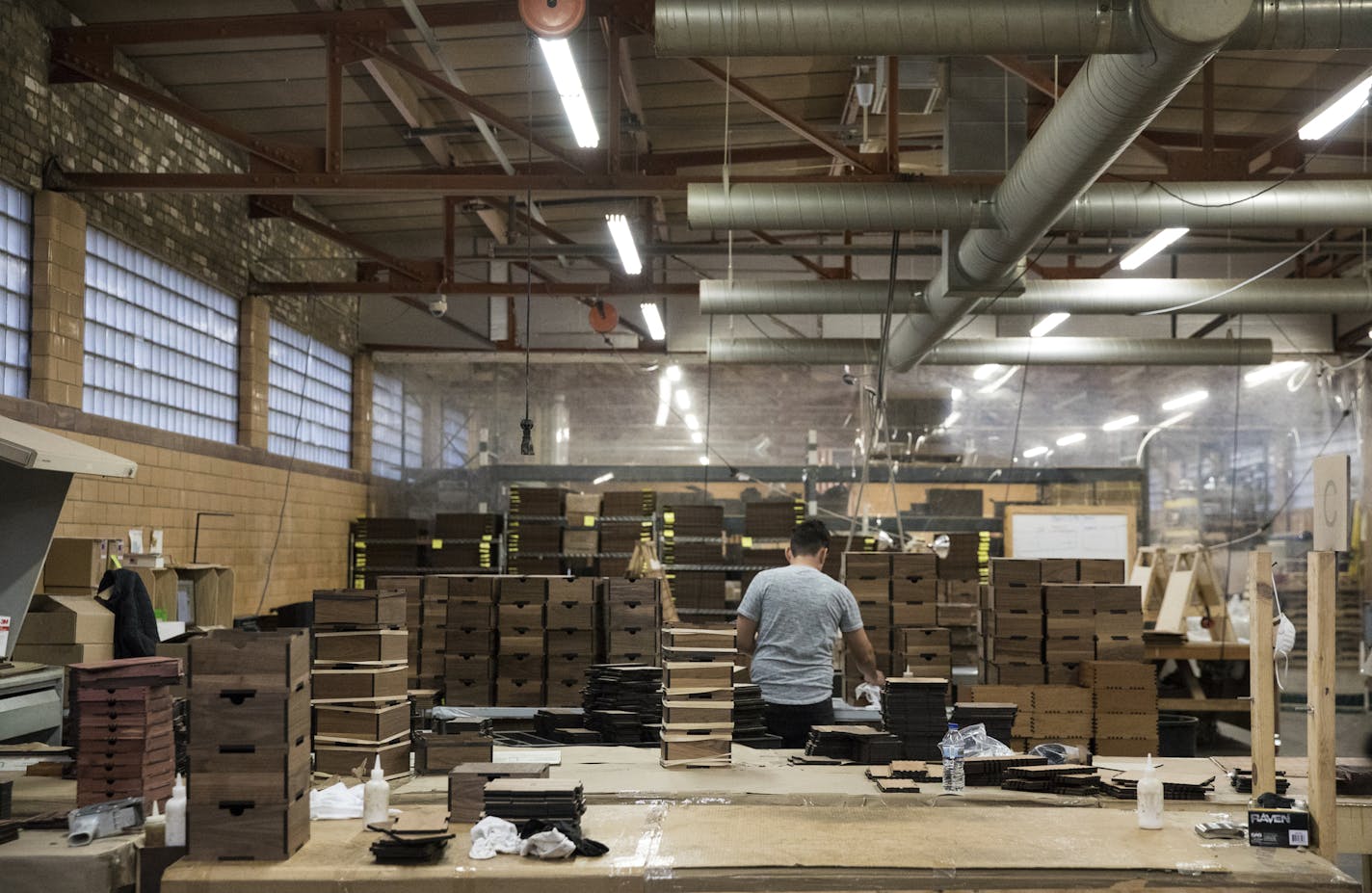 The oven room at the former RyKrisp building is now a production area for wood products maker Woodchuck USA.