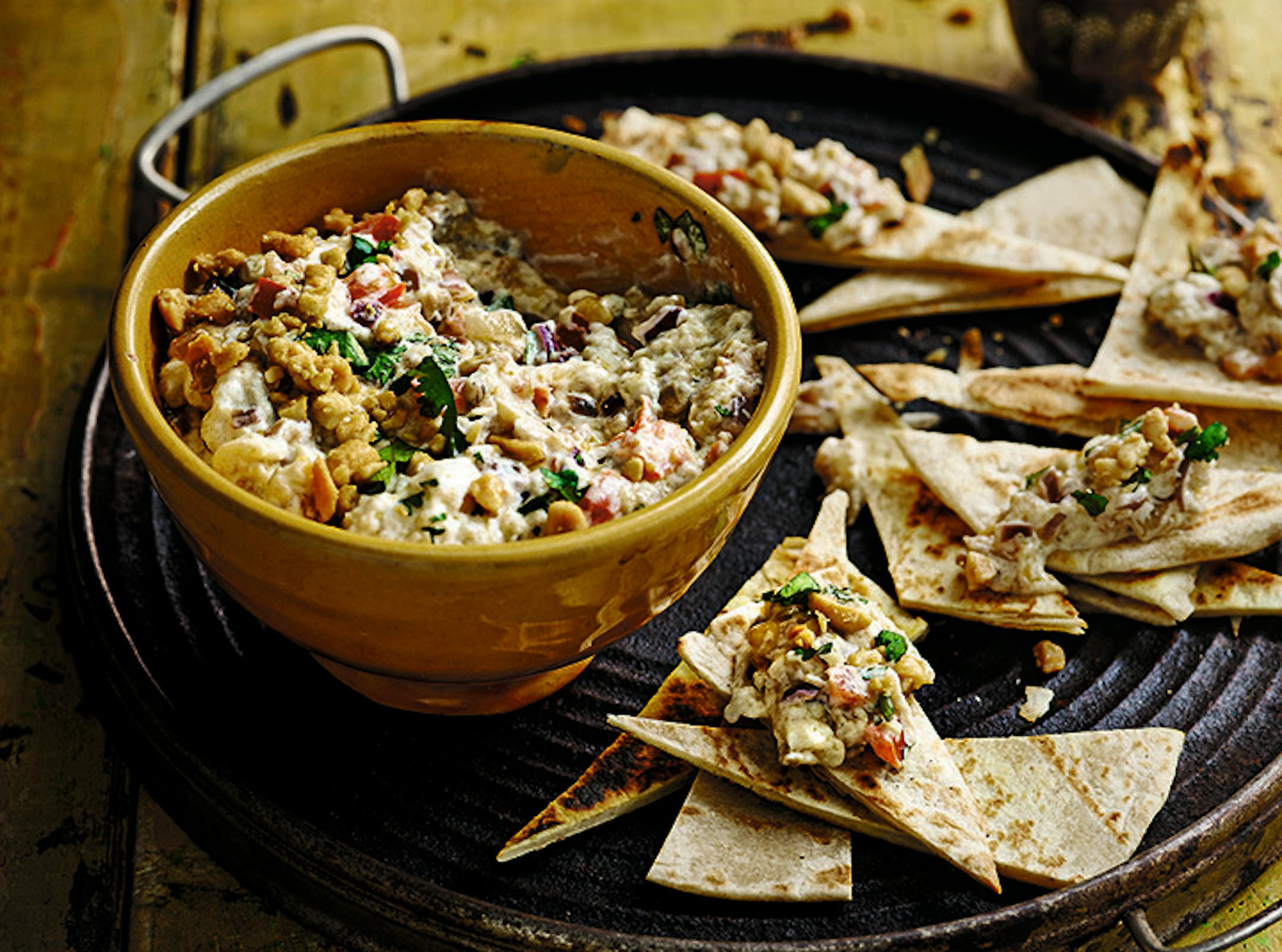 Fire-roasted Eggplant With Red Onion and Yogurt