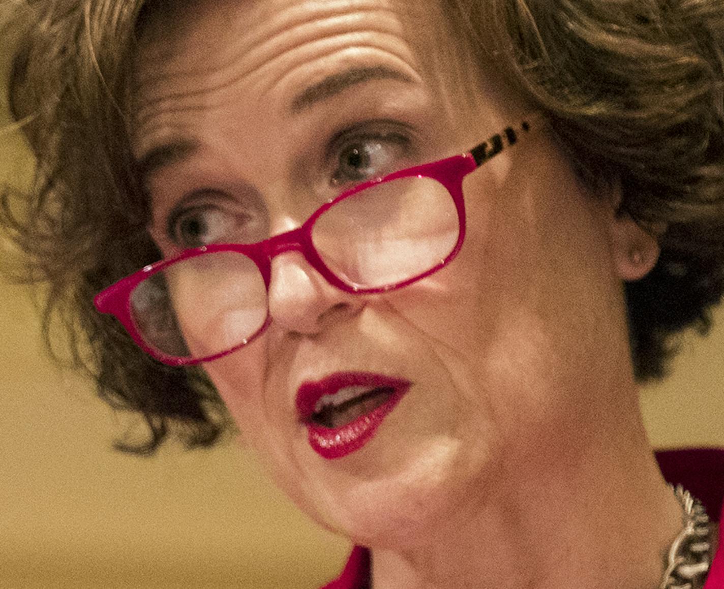 Mayor Betsy Hodges delivers the annual budget address. ] (Leila Navidi/Star Tribune) leila.navidi@startribune.com BACKGROUND INFORMATION: Minneapolis Mayor Betsy Hodges delivers the annual budget address in the City Council Chambers of City Hall in Minneapolis on Wednesday, August 10, 2016.