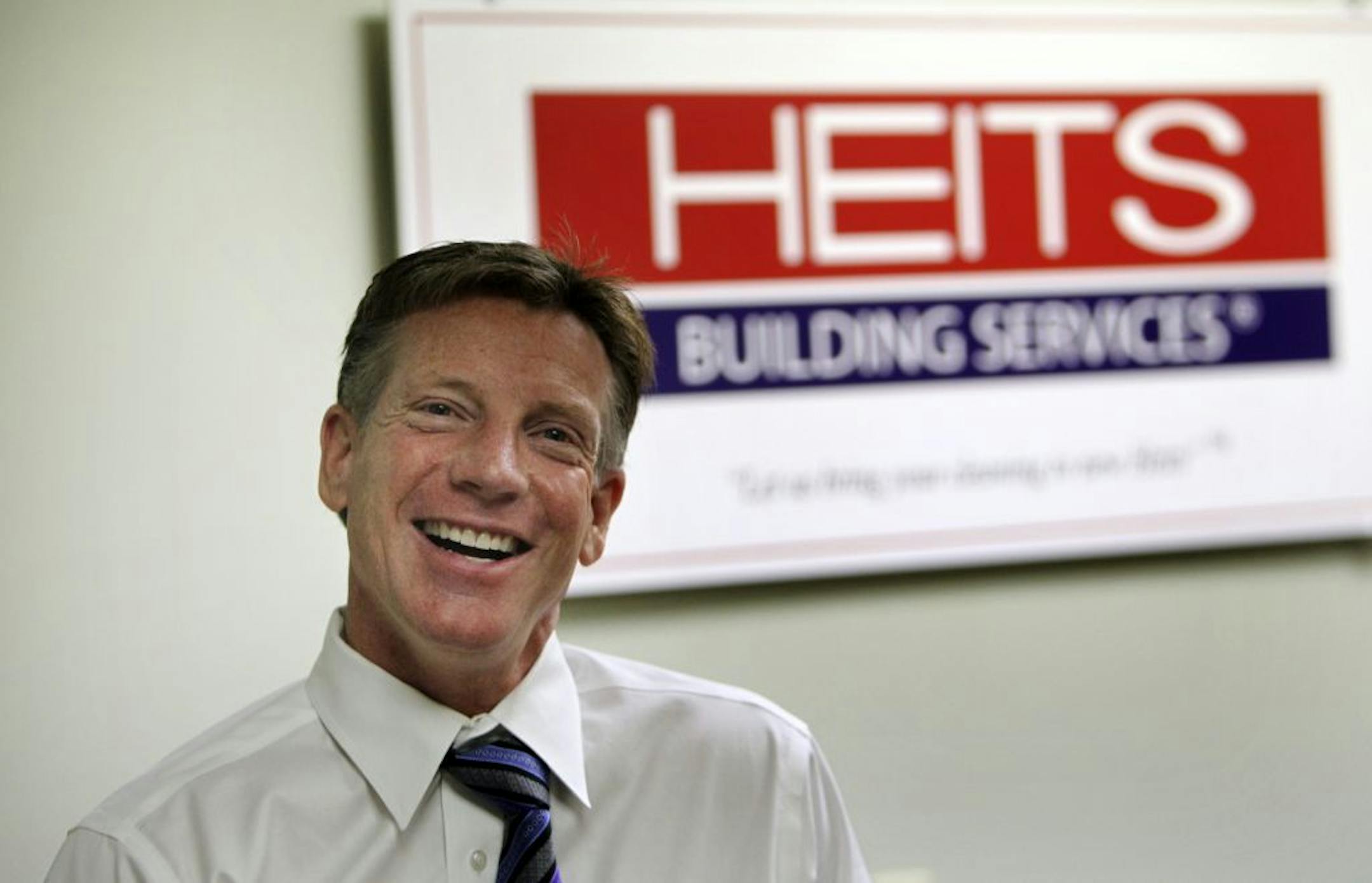 Robin Handy's experience washing windows for his mother's cleaning service was useful when he opted to become the master franchisor in the state for the cleaning business Heits Building Services.