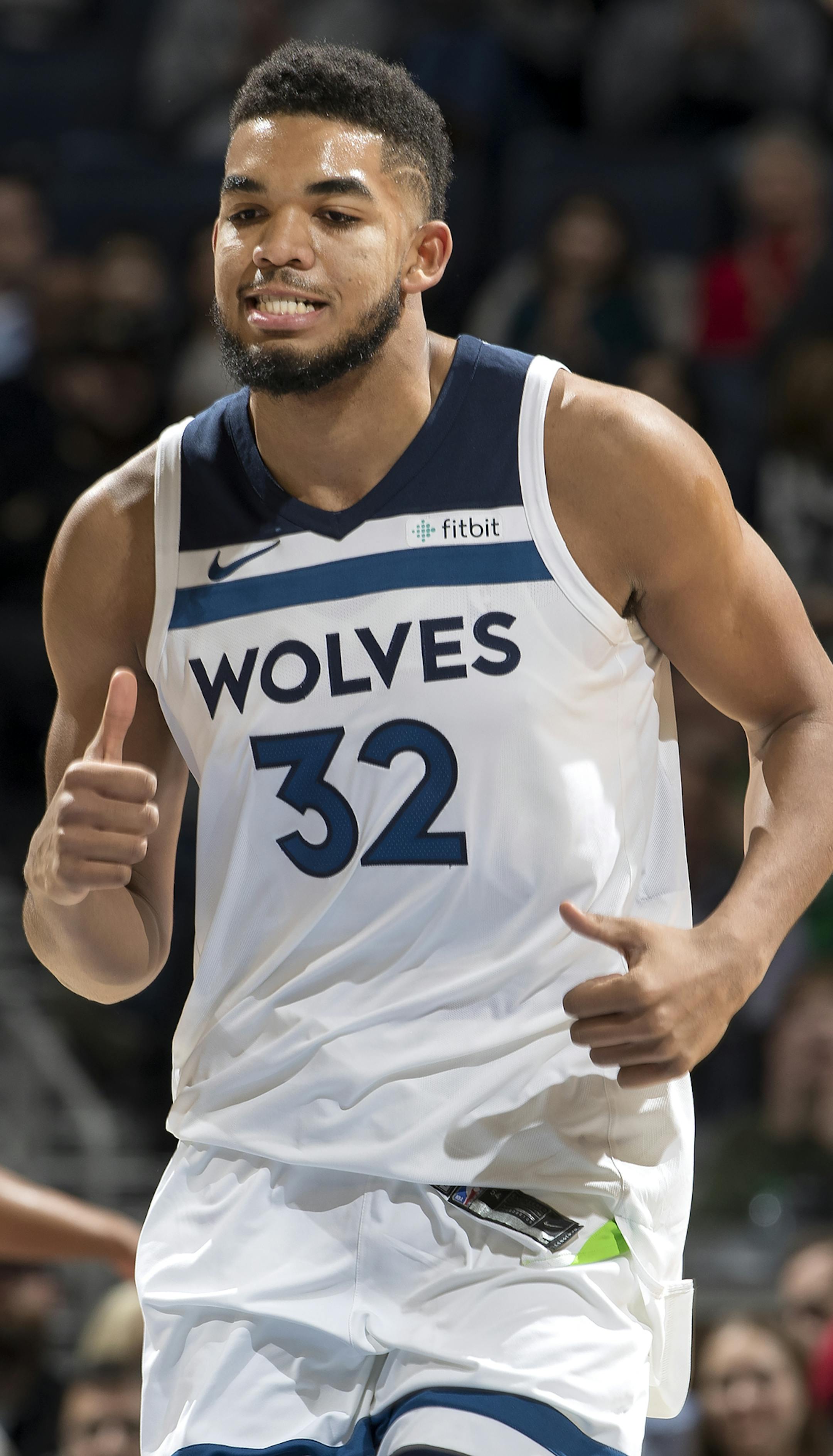 Wolves center Karl-Anthony Towns has improved his defense dramatically in the past two months after struggling mightily in October in that area.