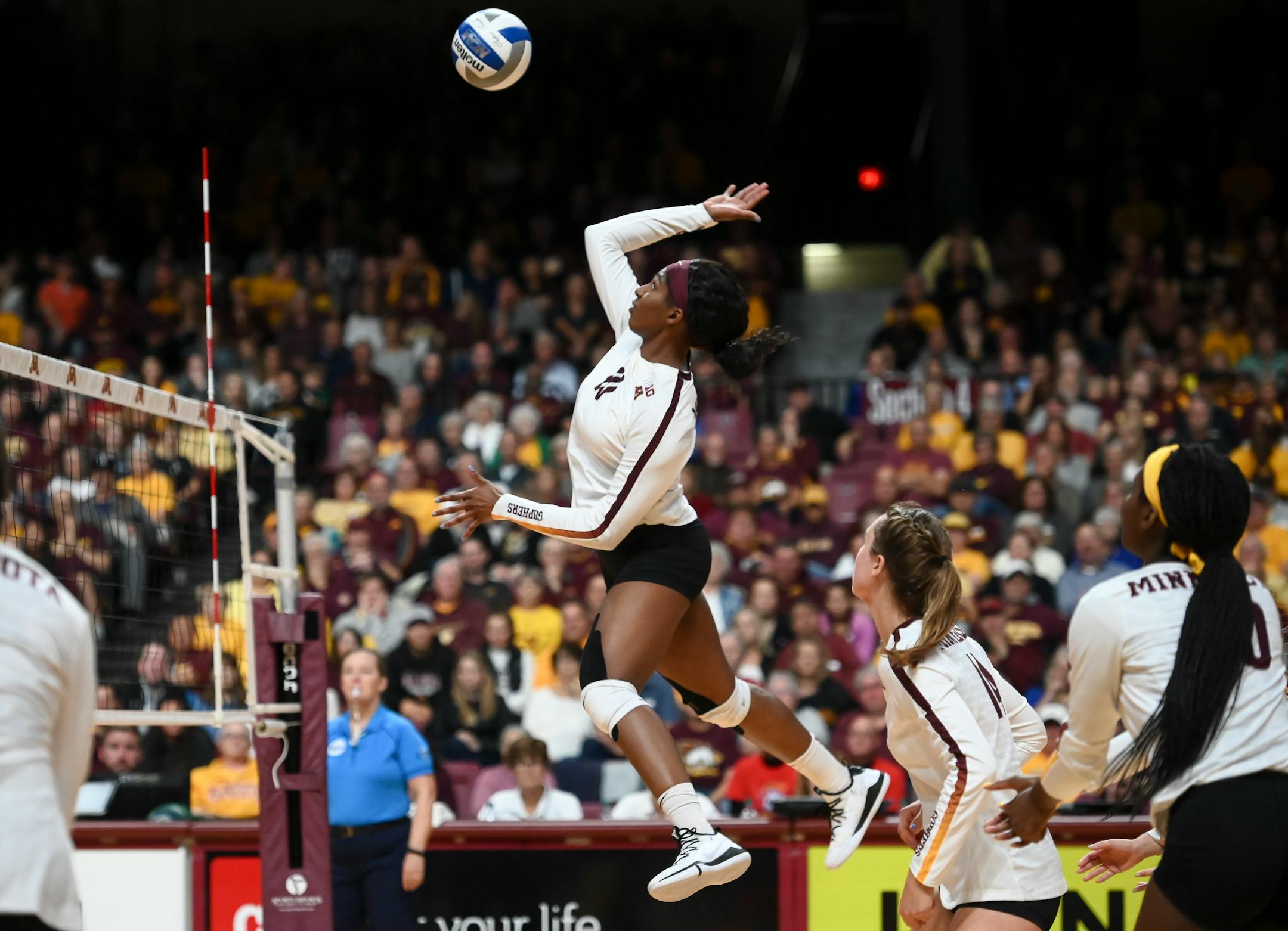 Gophers hitter Stephanie Samedy ranks third in the Big Ten Conference in kills, averaging 4.2 per set.