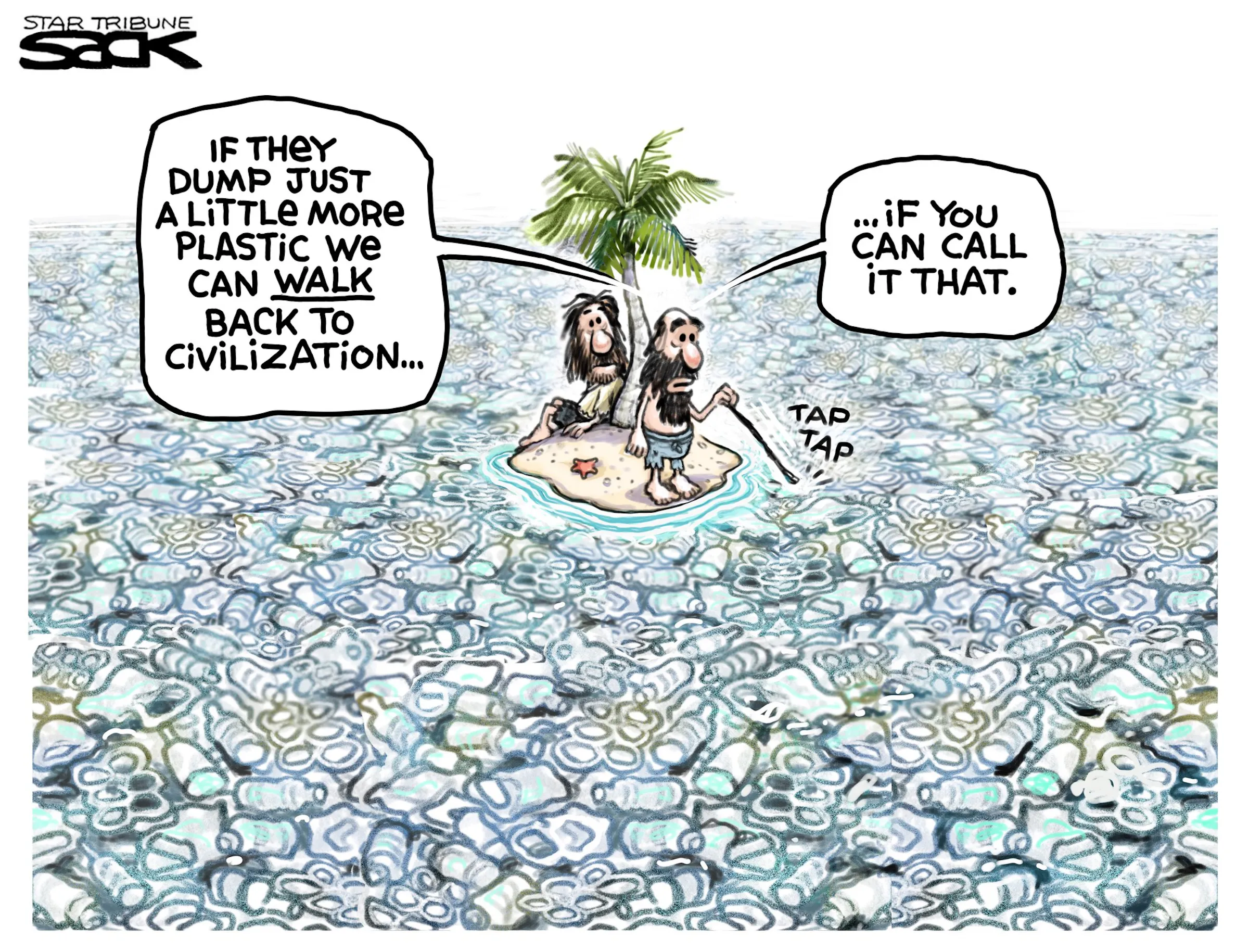Sack cartoon: The plastic problem