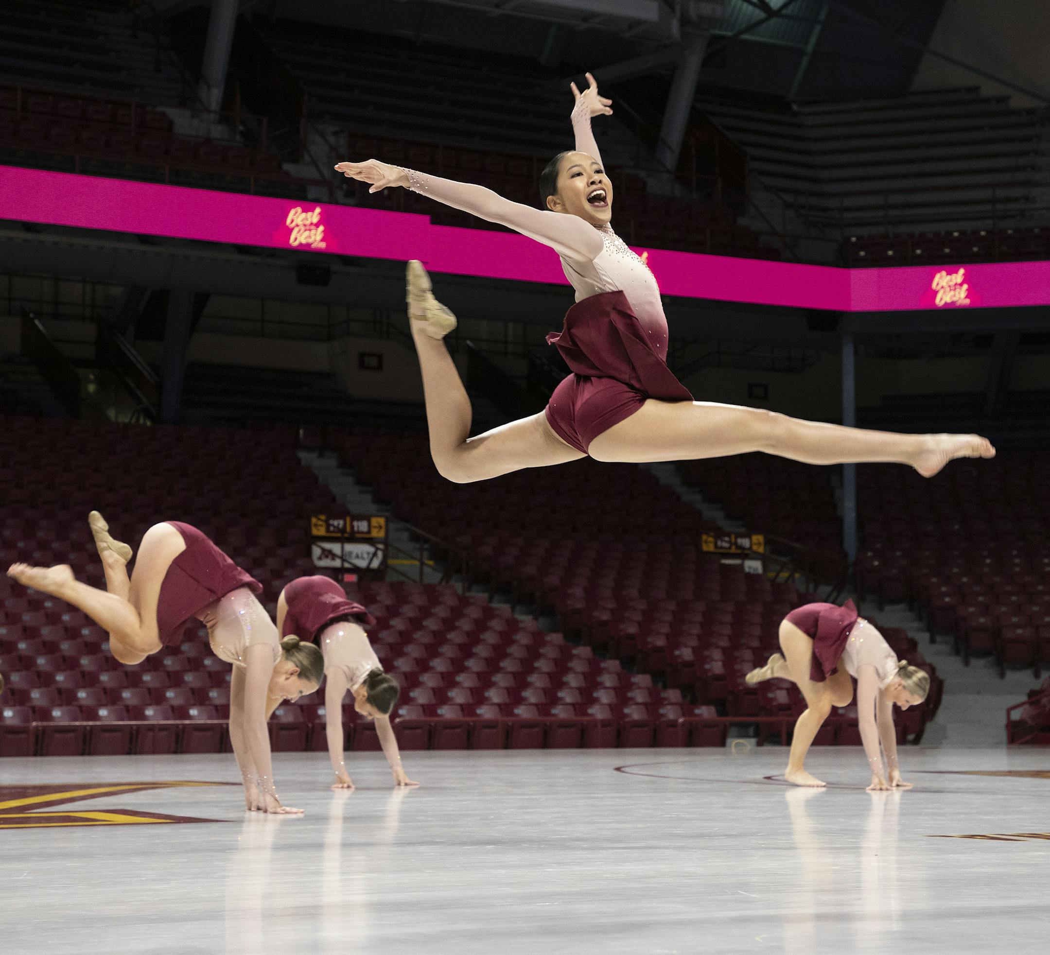 Hope Phan and the Prior Lake dance team.