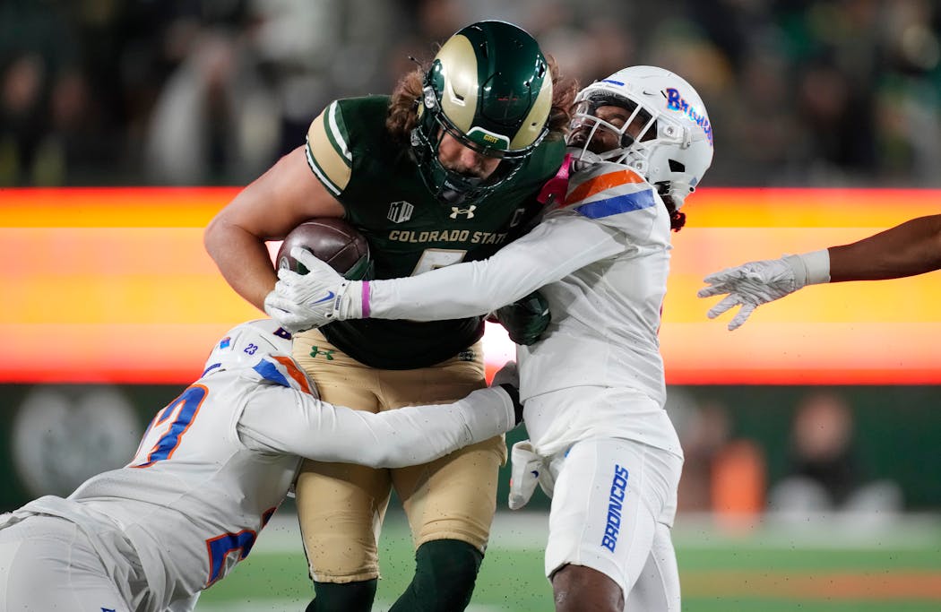 Dallin Holker of Colorado State was a second-team Associated Press All-America and a finalist for the John Mackey Award given to college football's nation's top tight end.