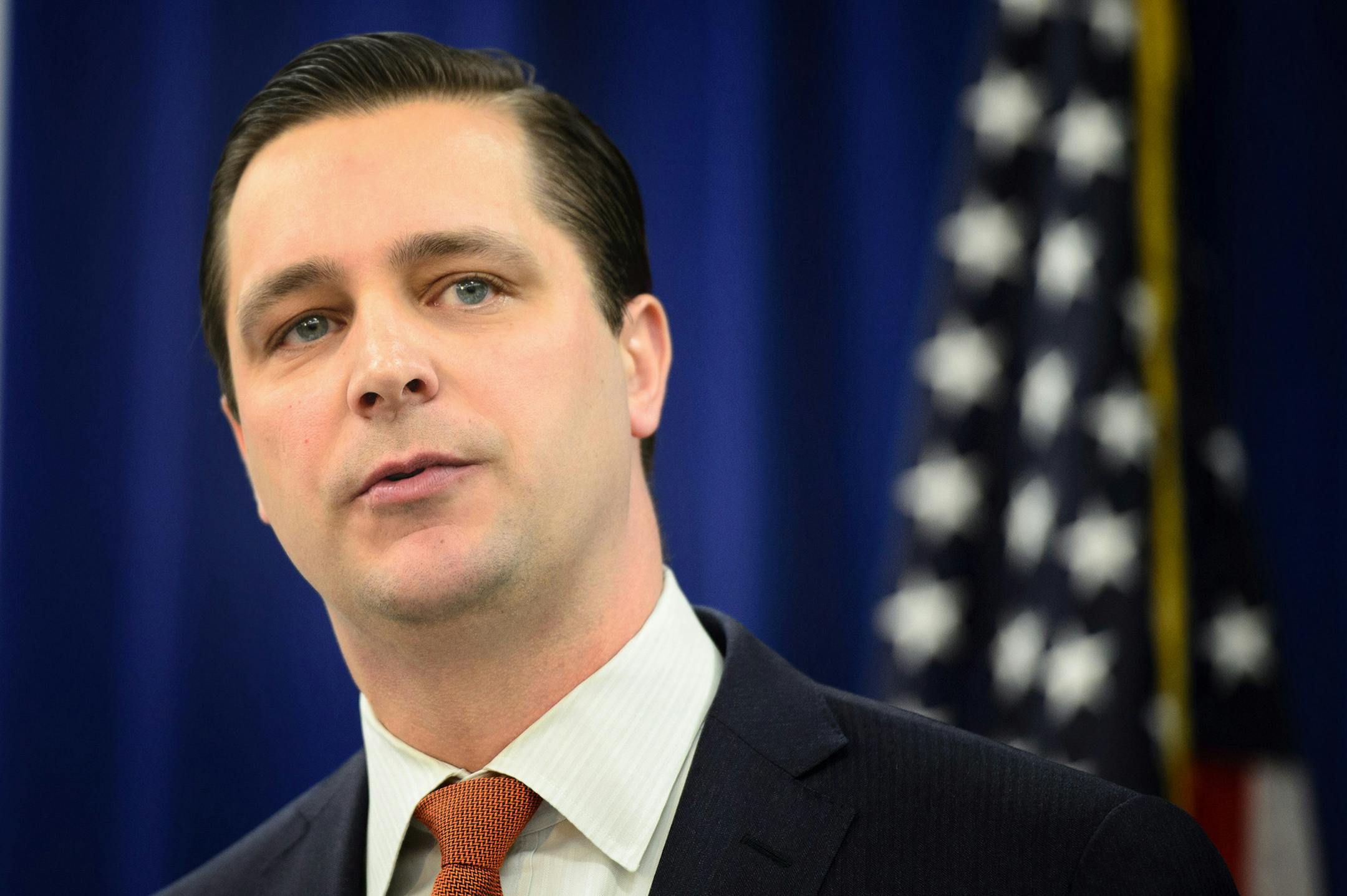 New Met Council Chair Adam Duininck. ] GLEN STUBBE * gstubbe@startribune.com Monday, January 26, 2015 Governor Mark Dayton explained his plan to fix Minnesota's transportation systems at a press conference today. ORG XMIT: MIN1501261312286695