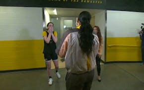 Maya Moore met Caitlin Clark before a game earlier this season.