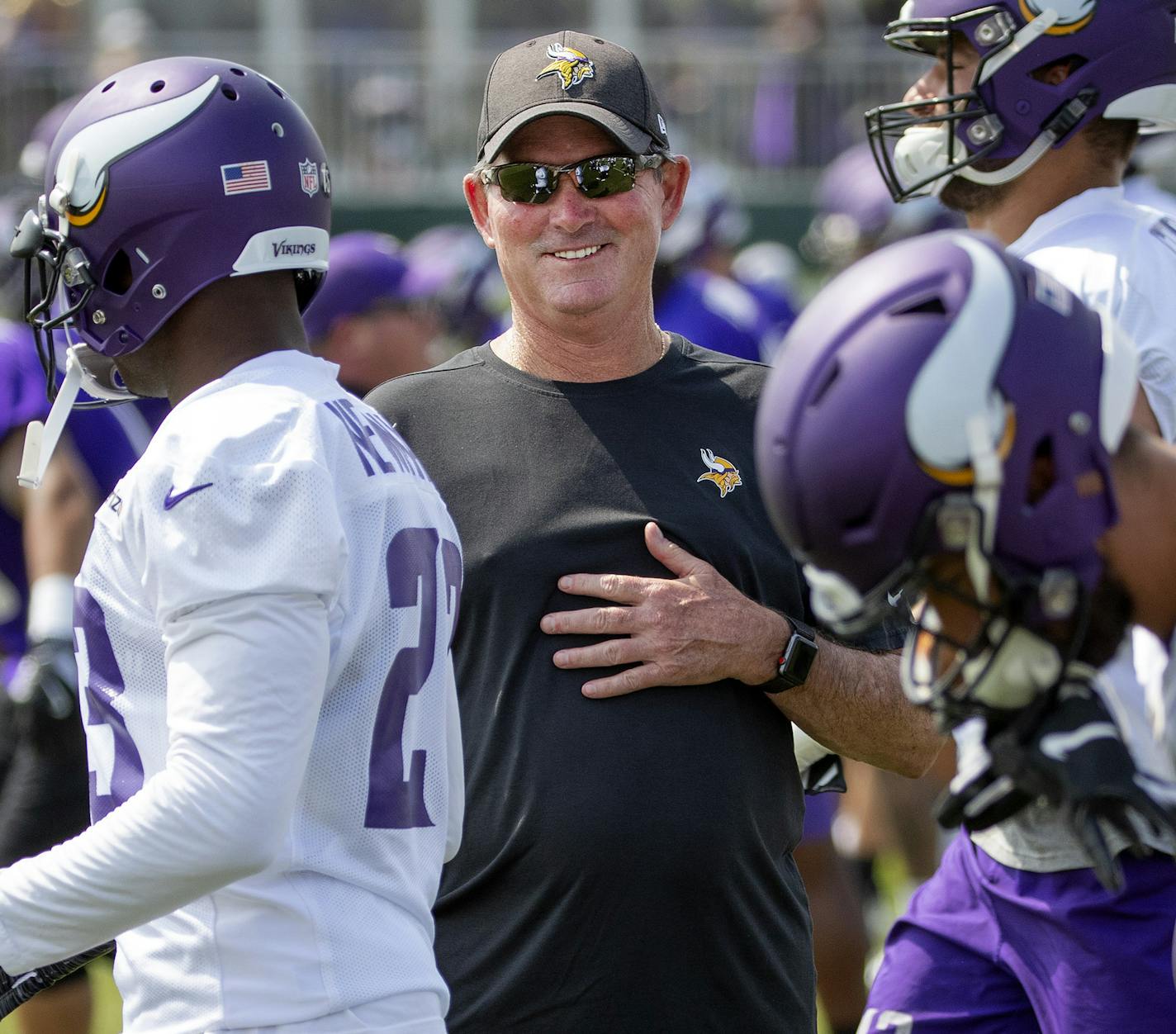 Minnesota Vikings head coach Mike Zimmer. ] CARLOS GONZALEZ &#xef; cgonzalez@startribune.com &#xf1; August 14, 2018, Eagan, MN, Twin Cities Orthopedics Performance Center, Minnesota Vikings Training Camp,