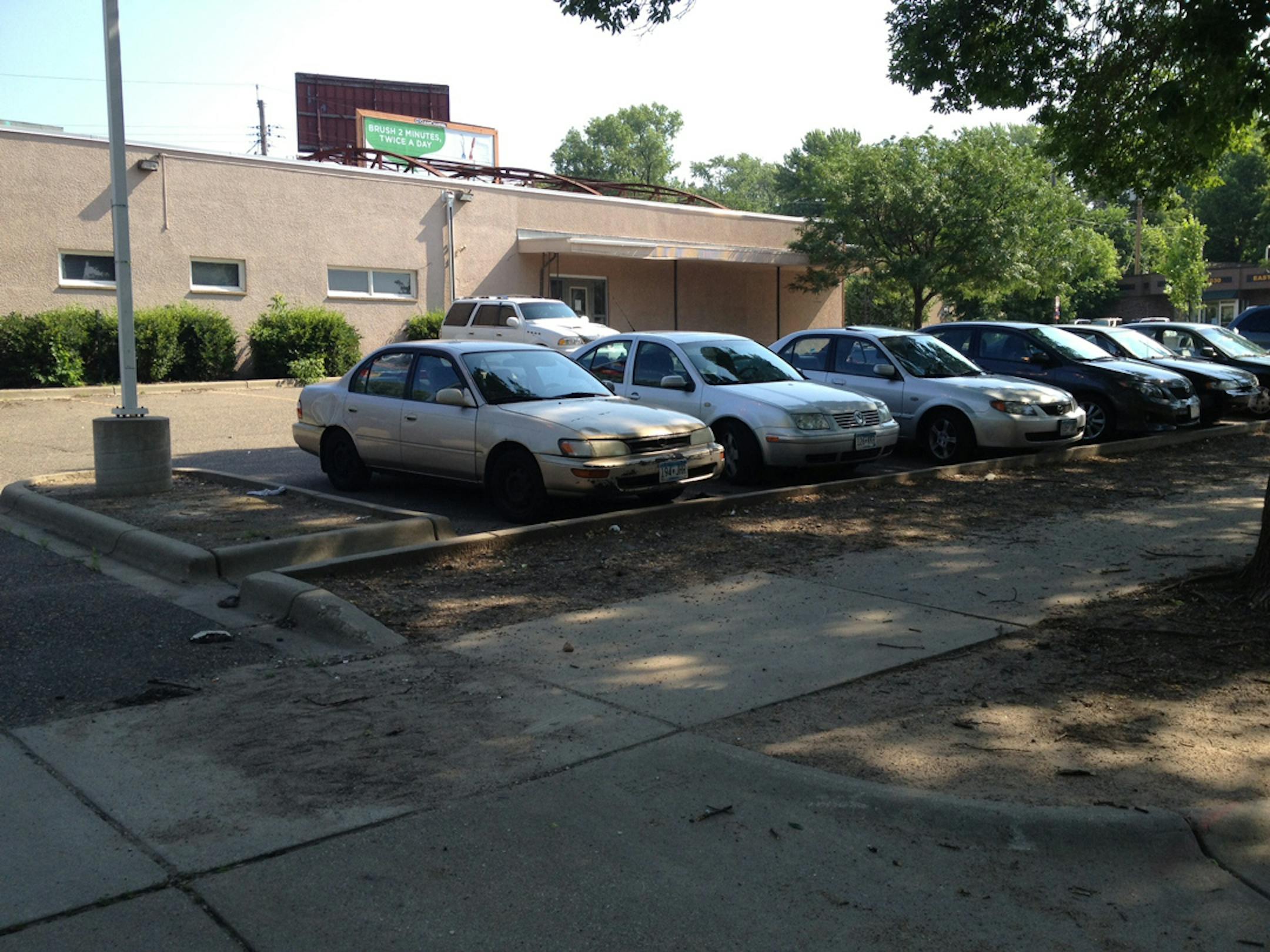 A male was found shot in this parking lot near Payne and Lawson avenues in St. Paul on Thursday night.