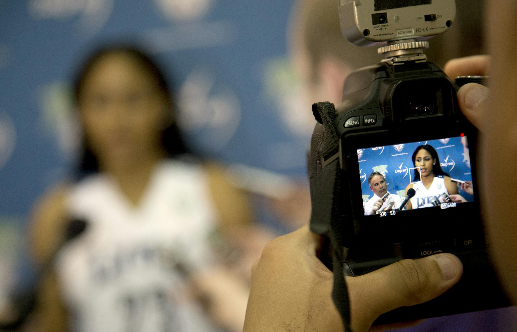 Minnesota Lynx Maya Moore spoke with the media during Lynx media day
