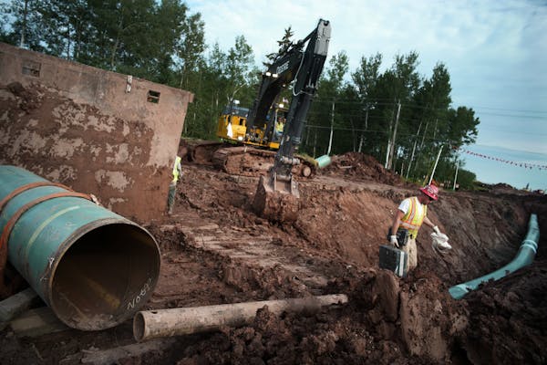 Workers have completed work in Wisconsin on an Enbridge pipeline. The proposed portion that would cross northern Minnesota is still undergoing the per