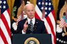 President Joe Biden addresses a news conference at the White House in Washington on Thursday, March 25, 2021.