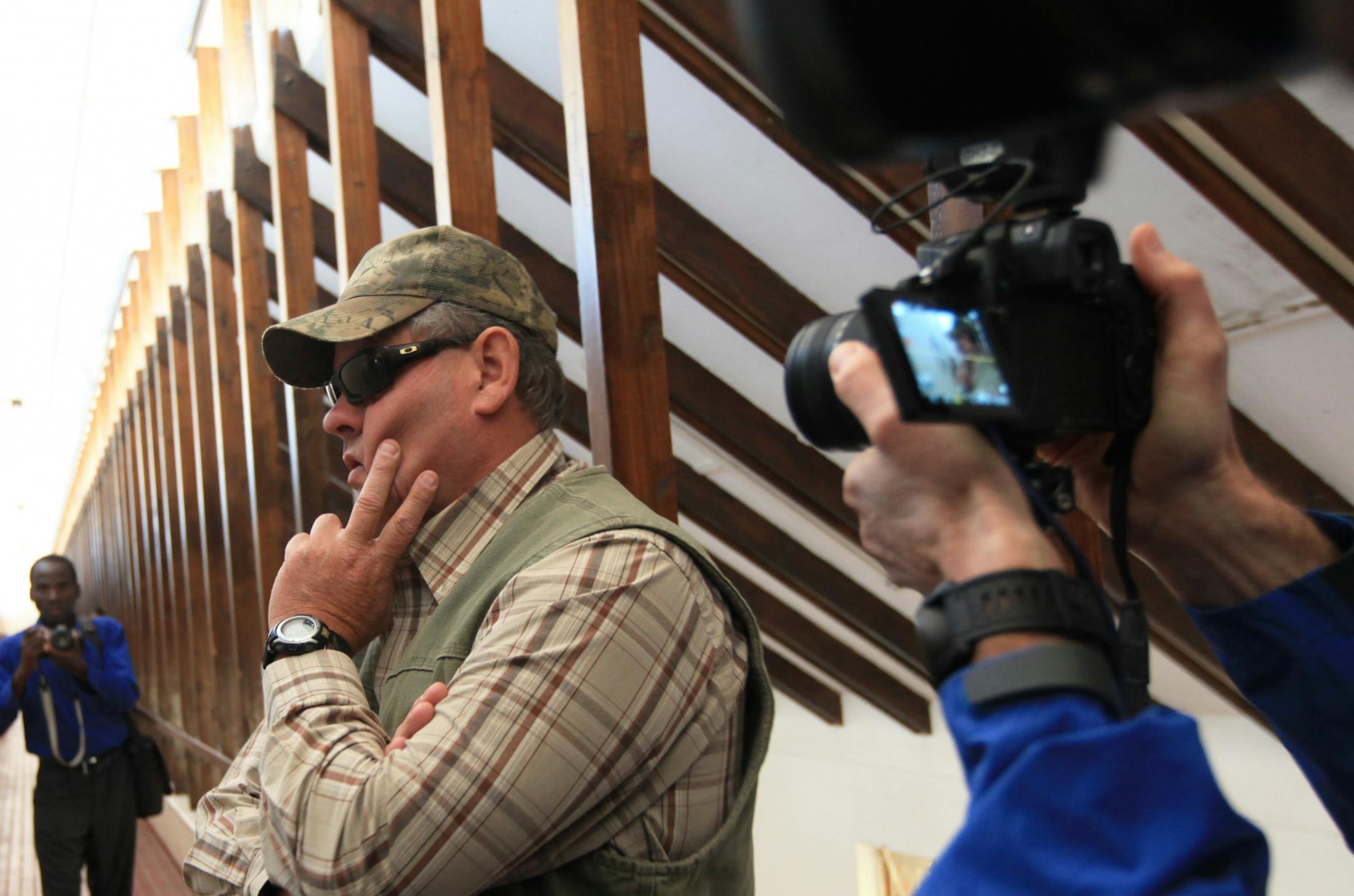 Professional hunter Theodore Bronkhorst prepares to enter the magistrates courts in Hwange about 700 kilometres south west of Harare, Zimbabwe, Wednesday, Aug. 5, 2015.