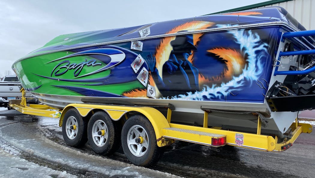 UltimateBoatWraps of Hutchinson, Minn., does everything from power boats to fishing boats to trimarans. 