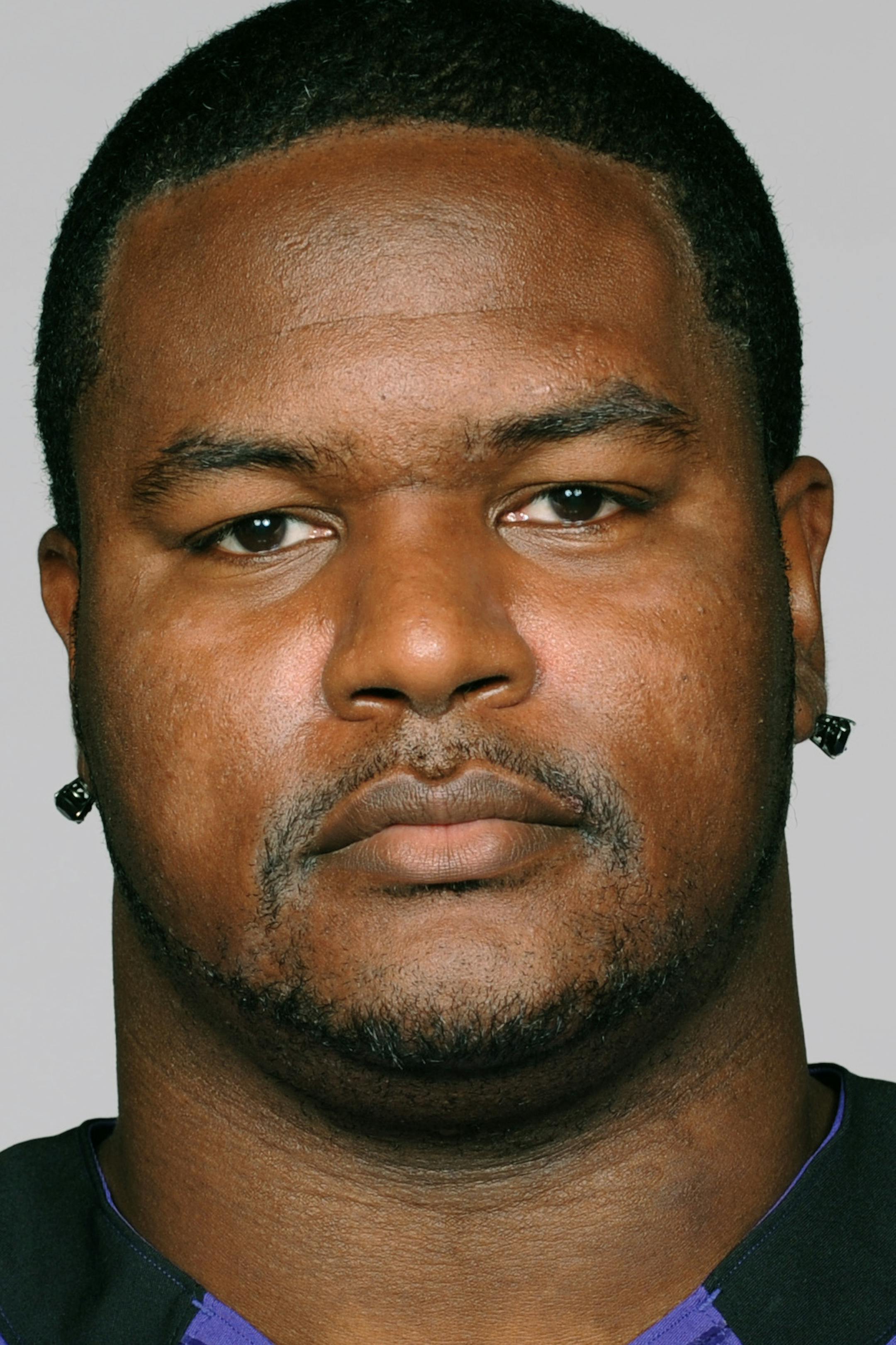 This is a 2012 photo of Bryant McKinnie of the Baltimore Ravens NFL football team. This image reflects the Baltimore Ravens active roster as of Thursday, May 10, 2012 when this image was taken. (AP Photo) ORG XMIT: NFLHS12