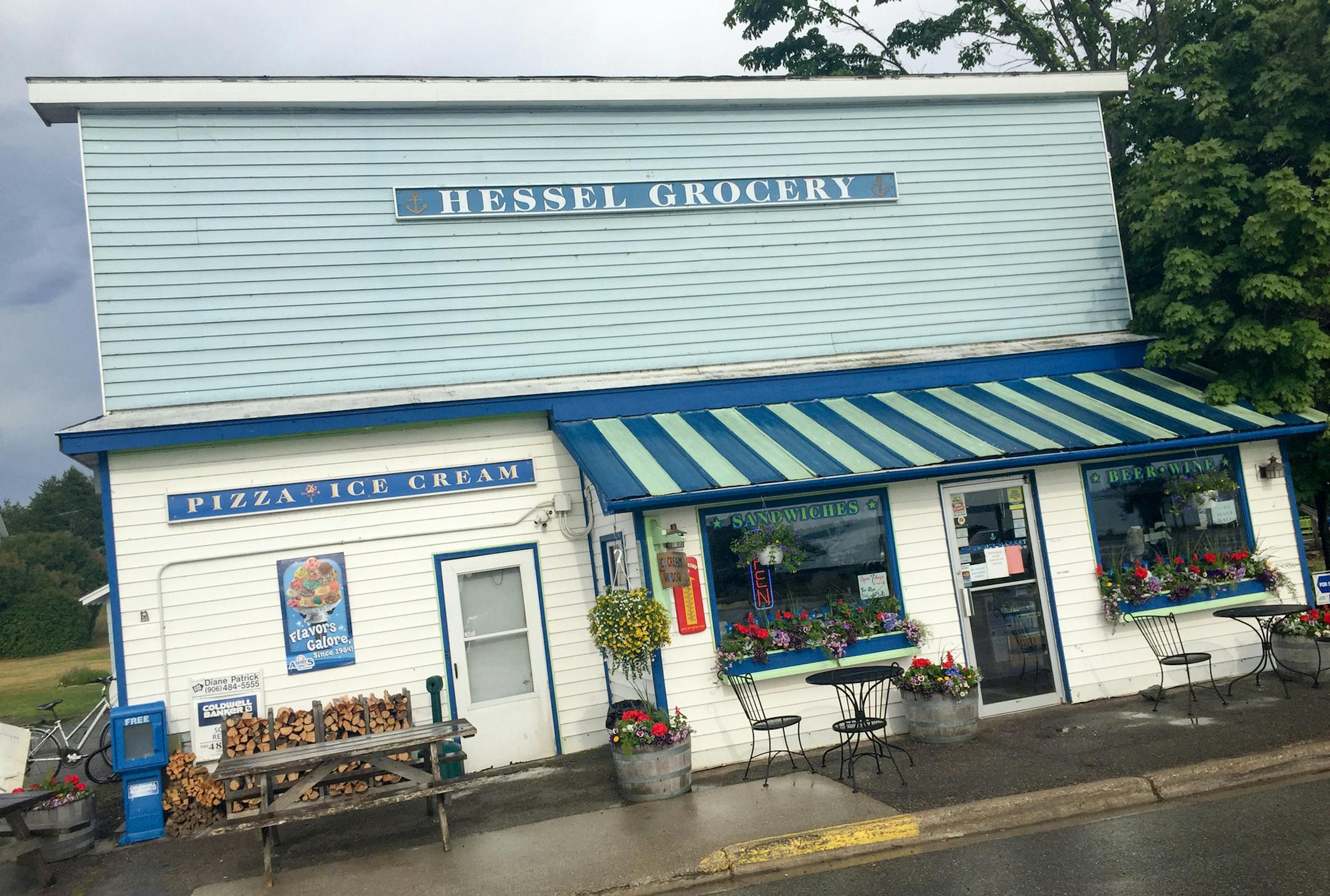 The Hessel grocery in Hessel, Mich. Hessel and Cedarville are the two main villages in the Les Cheneaux islands, Michigan's Upper Peninsula, where paddling and boating are part of the culture. (Ellen Creager/Detroit Free Press/TNS)
