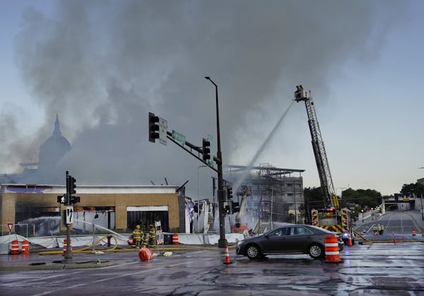 Fire ripped through a $69 million project hotel/apartment project early Tuesday morning, causing massive damage near the Xcel Energy Center in St. Pau