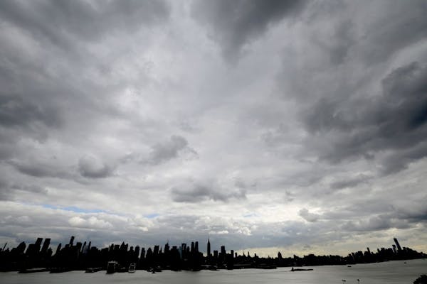 A view of the New York skyline from Weehawken, N.J., in the aftermath of Hurricane Sandy.