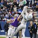 West Florida wide receiver Quentin Randolph (29) catches a pass over Minnesota State cornerback Jack Curtis (17) during the Division II championship N