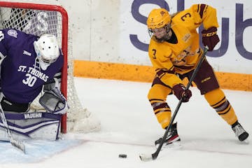 Minnesota forward Catie Skaja, above vs. St. Thomas, had two goals Saturday in a 5-1 win over St. Cloud State, 