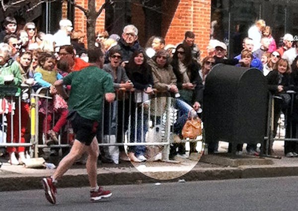 Sartell resident Sam Nordby took this picture a little more than 30 minutes before the Boston Marathon blast. Nordby's wife was in the race and he sho