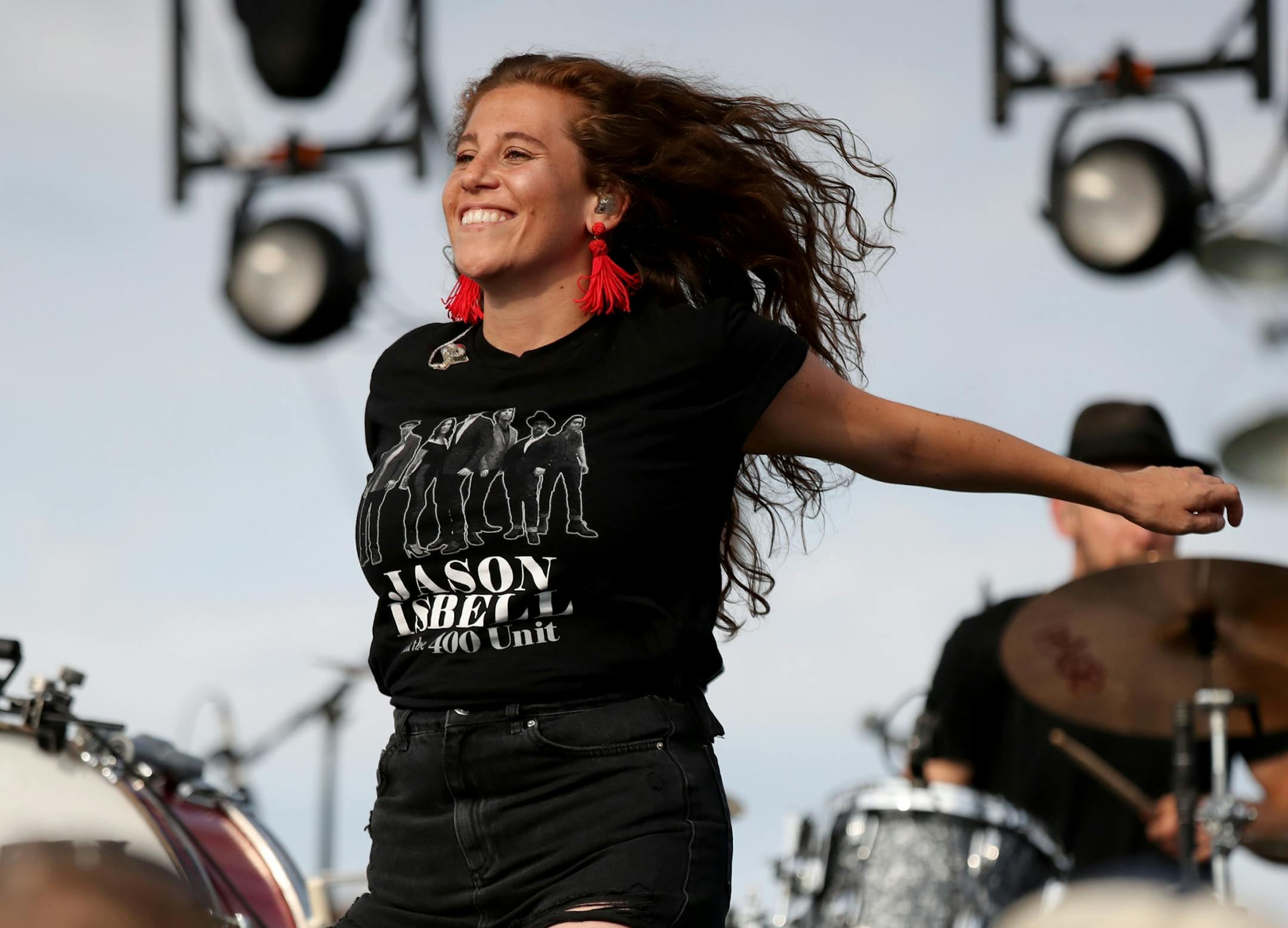 Elizabeth Hopkins of Delta Rae during the Basilica Block Party at Basilica of St. Mary Friday, July 6, 2018, in Minneapolis, MN.