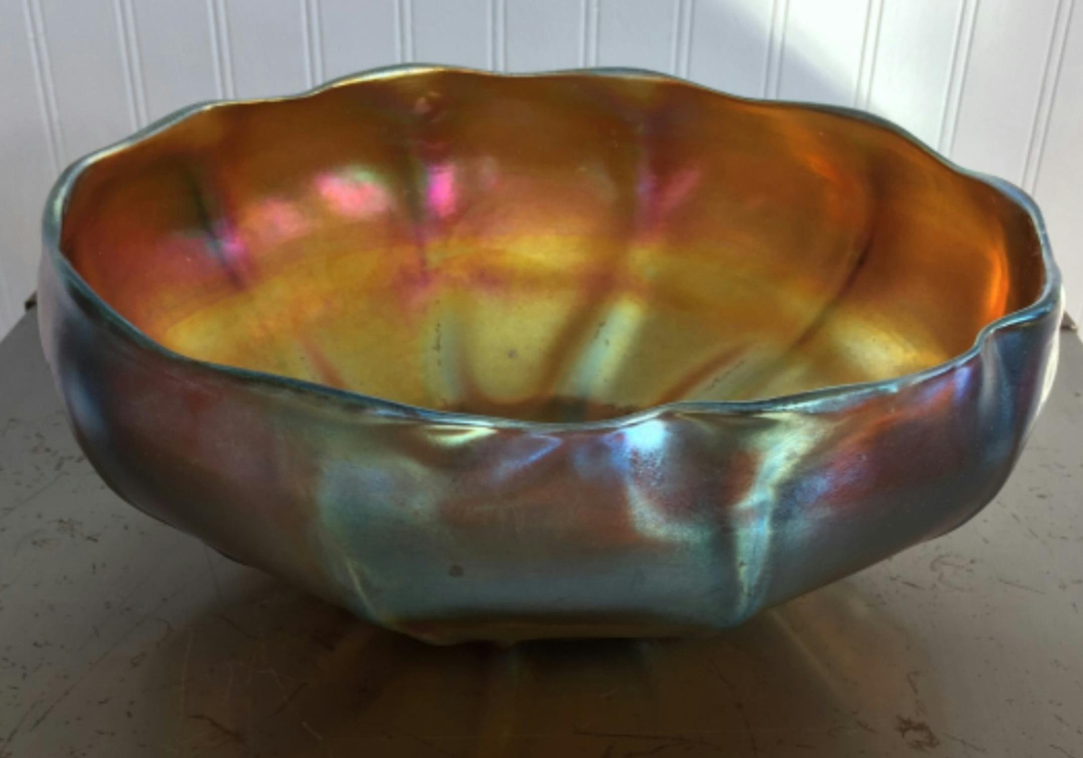 This bowl is by the famous Tiffany Furnaces in the early days of the 20th century. (Handout/TNS) ORG XMIT: 1216808