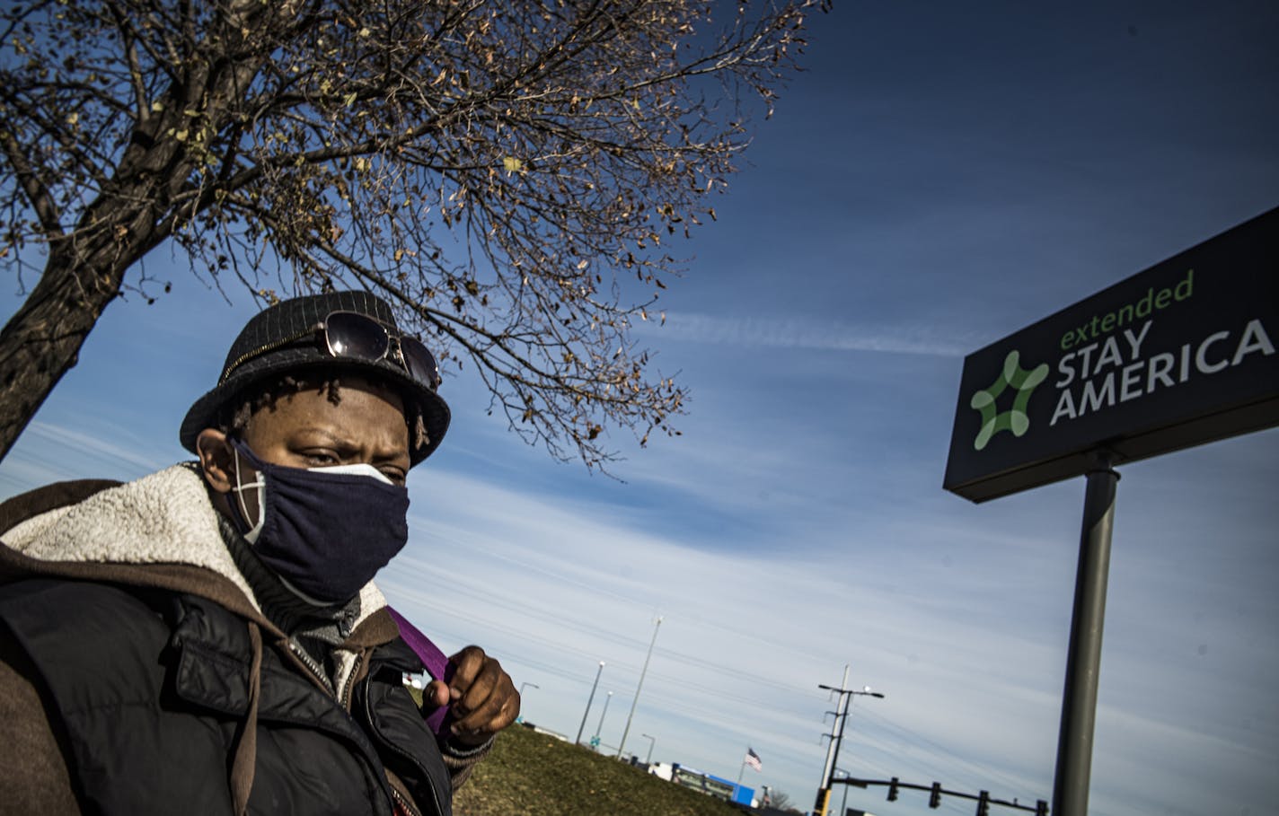 Naukeya White,45, has been grateful for the hotel shelter. As a homeless activist, she is also concerned about others being evicted. ] About 50 homeless victims were to be evicted Sunday from the Extended Stay in Bloomington because Hennepin County's lease has expired. Advocates say it's a small victory tenants were allowed to stay for a few days, but they want the county to commit to a longterm plan. RICHARD TSONG-TAATARII ¥ richard.tsong-taatarii@startribune.com