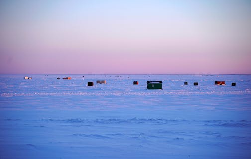 ANDY010821: Anderson on the added pressure in the past decade or so that winter anglers are placing on the state's major walleye lakes in particular, especially Lake of the Woods, Red Lake and Mille Lacs. Here, Ice houses line the south shore of Lake Mille Lacs near Onamia in 2019. The Ice fishing season started out with great Ice and little snow, but quickly turned into slush after a few heavy snowfalls. brian.peterson@startribune.com

Mille Lacs Lake, MN

Friday, January 25, 2019