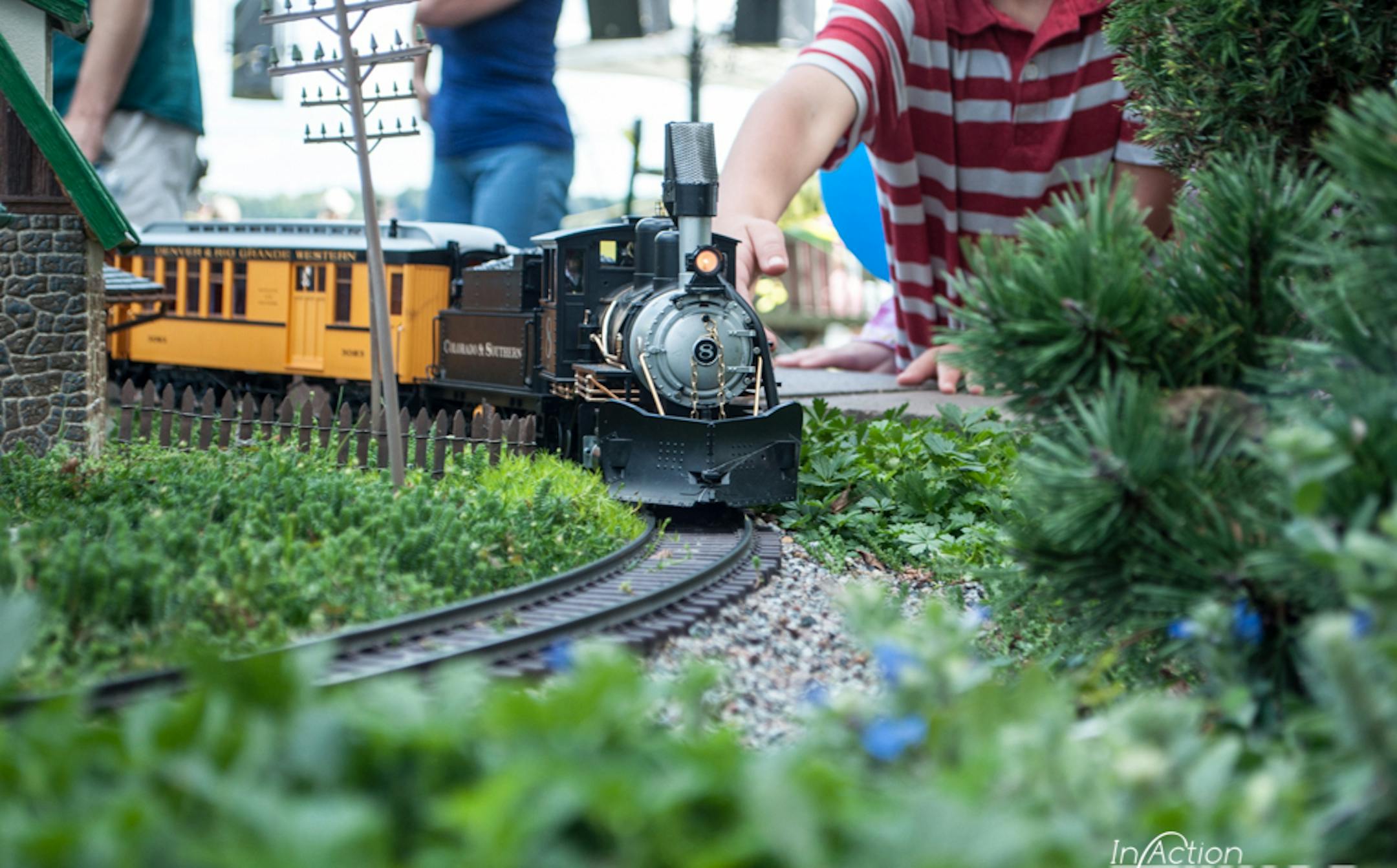 Playing with a train at James J. Hill Days.