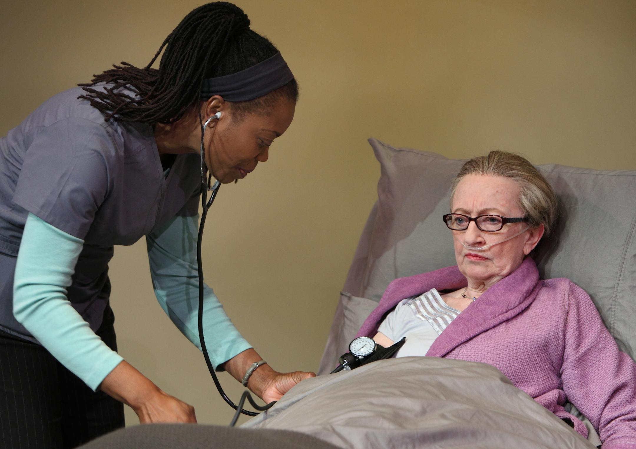 Pillsbury House Theatre presents Death Tax by Lucas Hnath and directed by Hayley Finn Starring: Regina Marie Williams* (Tina, Candice), Wendy Lehr (Maxine), Clarence Wethern (Todd, Charley), Tracey Maloney (Daughter) Set Designer: John Francis Bueche Lighting Designer: Michael Wangen Prop Designer: Kellie Larson Sound Designer: Katharine Horowitz Costume Designer: Trevor Bowen Dialect Coach: Barbara Pierre-Louis Production Stage Manager: Elizabeth R. MacNally* Production Assistant: Blayn Lemke P