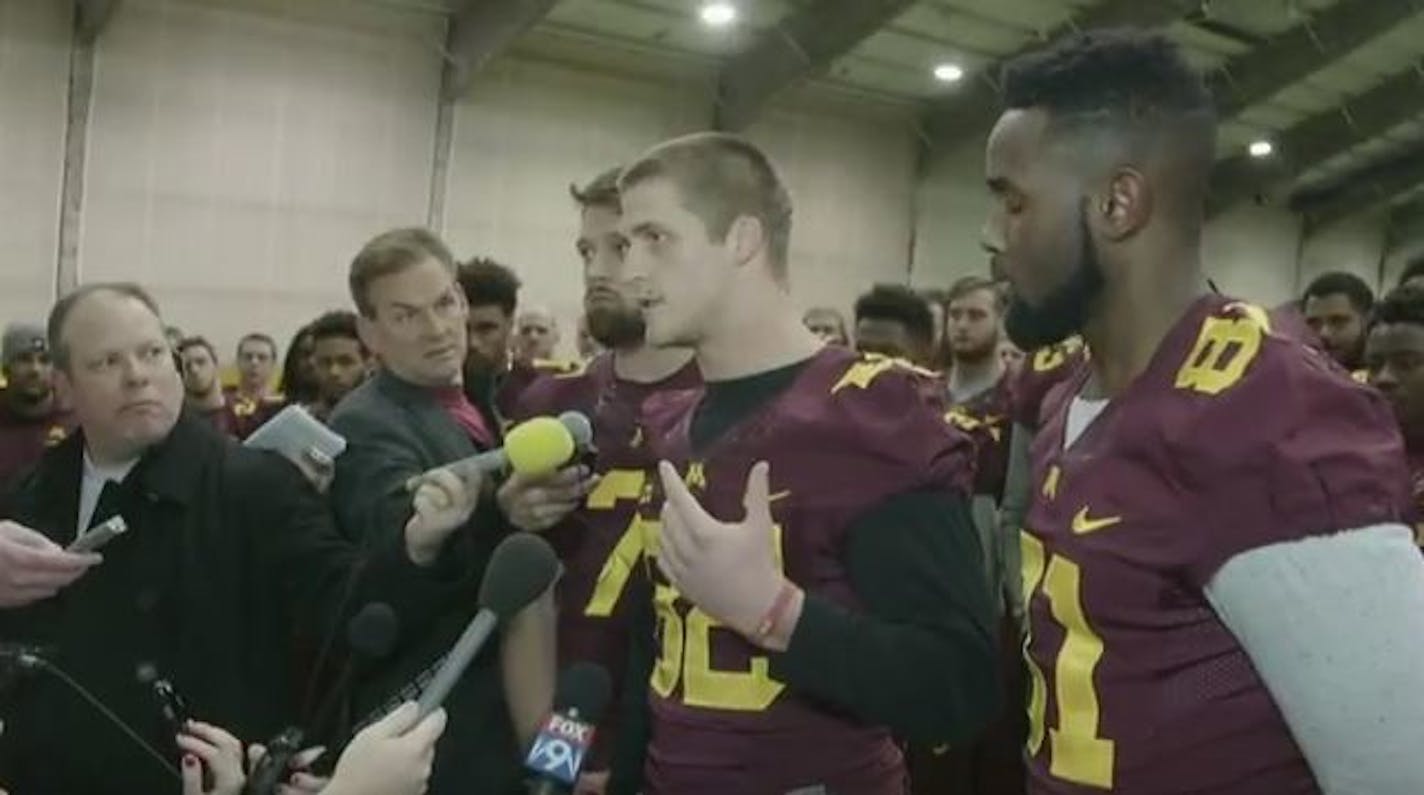 Gophers players spoke Thursday about their plans at the team's practice facility.