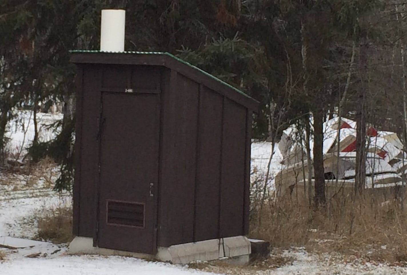 Legislators earmarked $300,000 in 2013 to replace this outhouse on remote Crane Lake with a modern restroom.