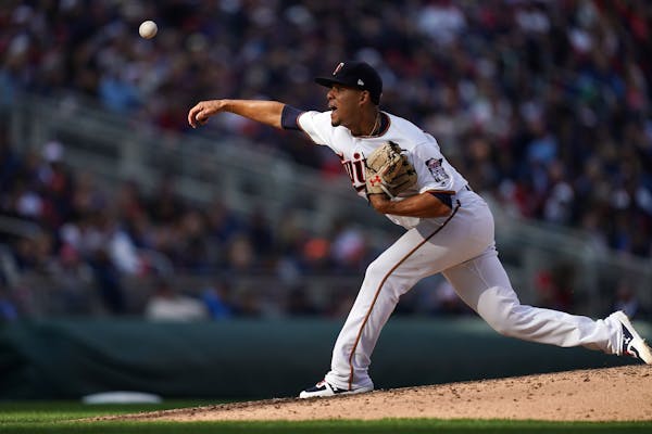 Minnesota Twins starting pitcher Jose Berrios (17) delivered a pitch Thursday.