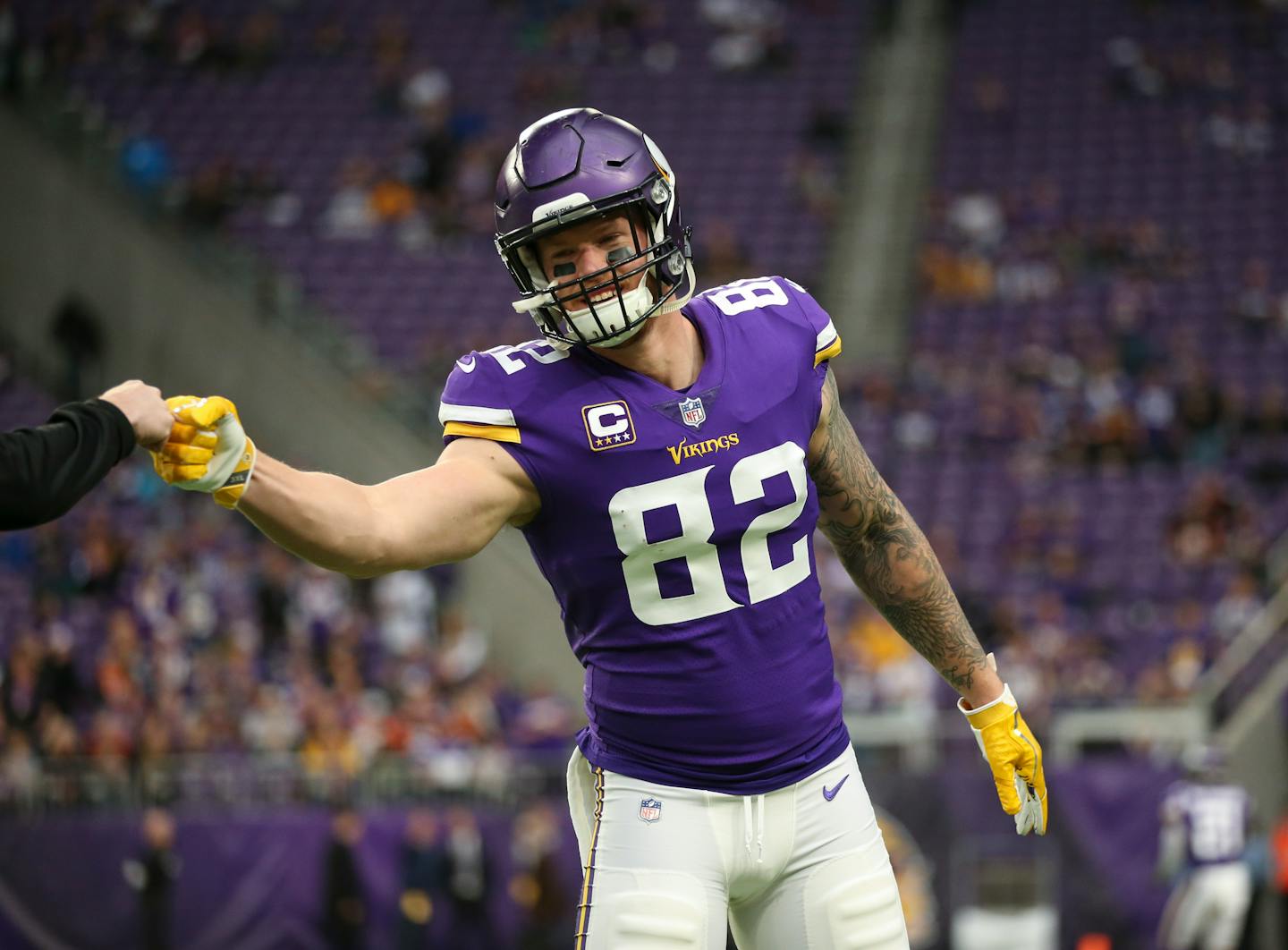 Tight end Kyle Rudolph has started the Vikings' past two games after the team initially planned to rule him out because of an ankle injury on Dec. 17, but the team is still limiting his workload.