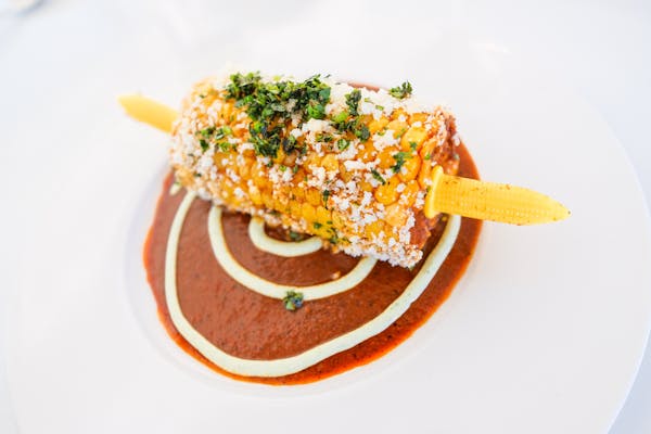 Elote from Travail's new rooftop cantina.