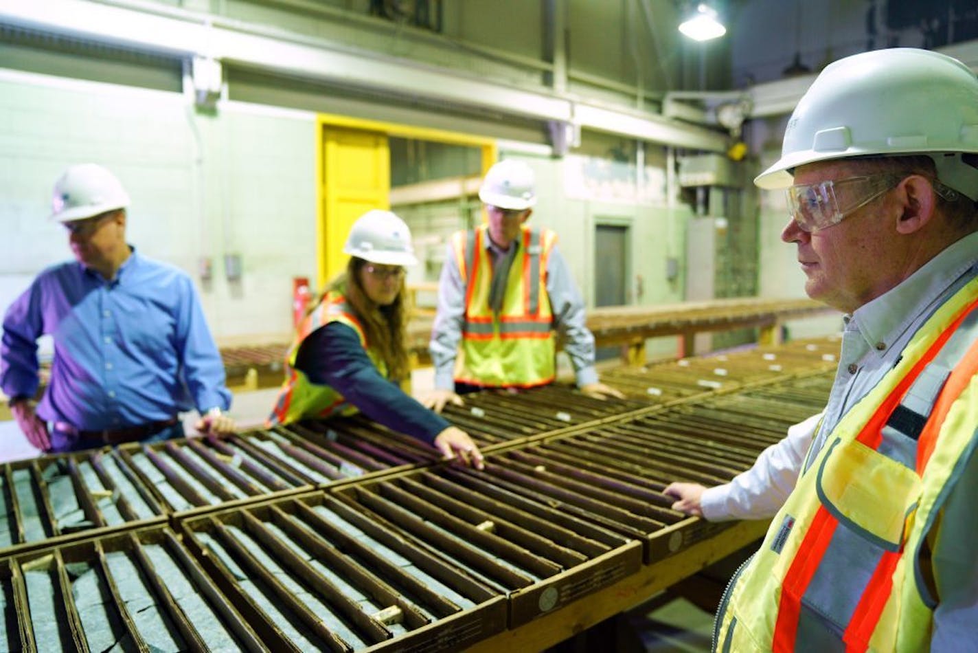 Core samples show the mineral deposits sought after by miners.