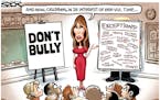 Sack cartoon: Melania Trump and her anti-bullying campaign