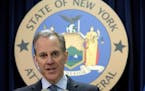 FILE - In this Feb. 11, 2016 file photo, New York Attorney General Eric Schneiderman speaks during a news conference in New York. Schneiderman resigne